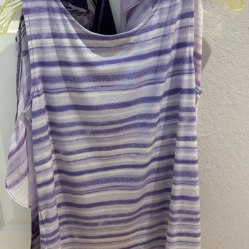 ⭐️Chico's Easywear Size 0 Kimono Style Top and Tank Purple - Picture 3 of 6